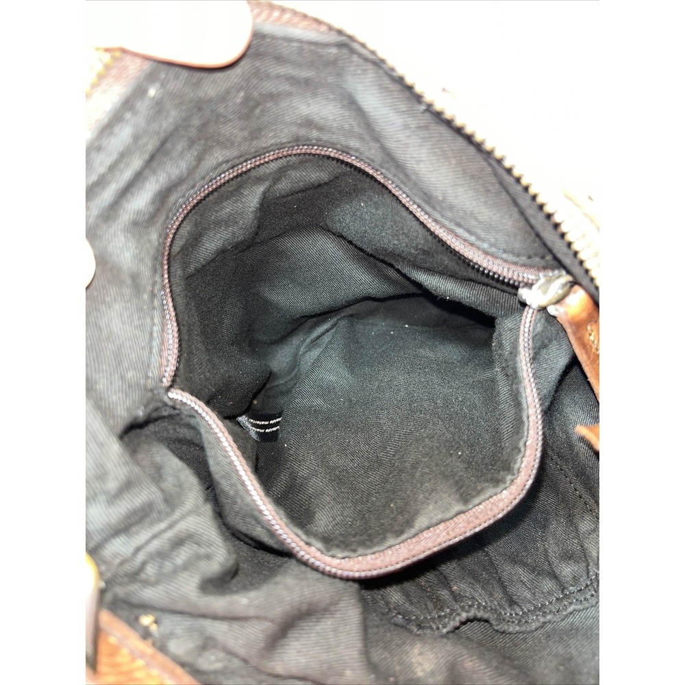 Harbour 2nd Genuine Leather Cognac Brown Zip Top Crossbody Flap Purse - Picture 9 of 16
